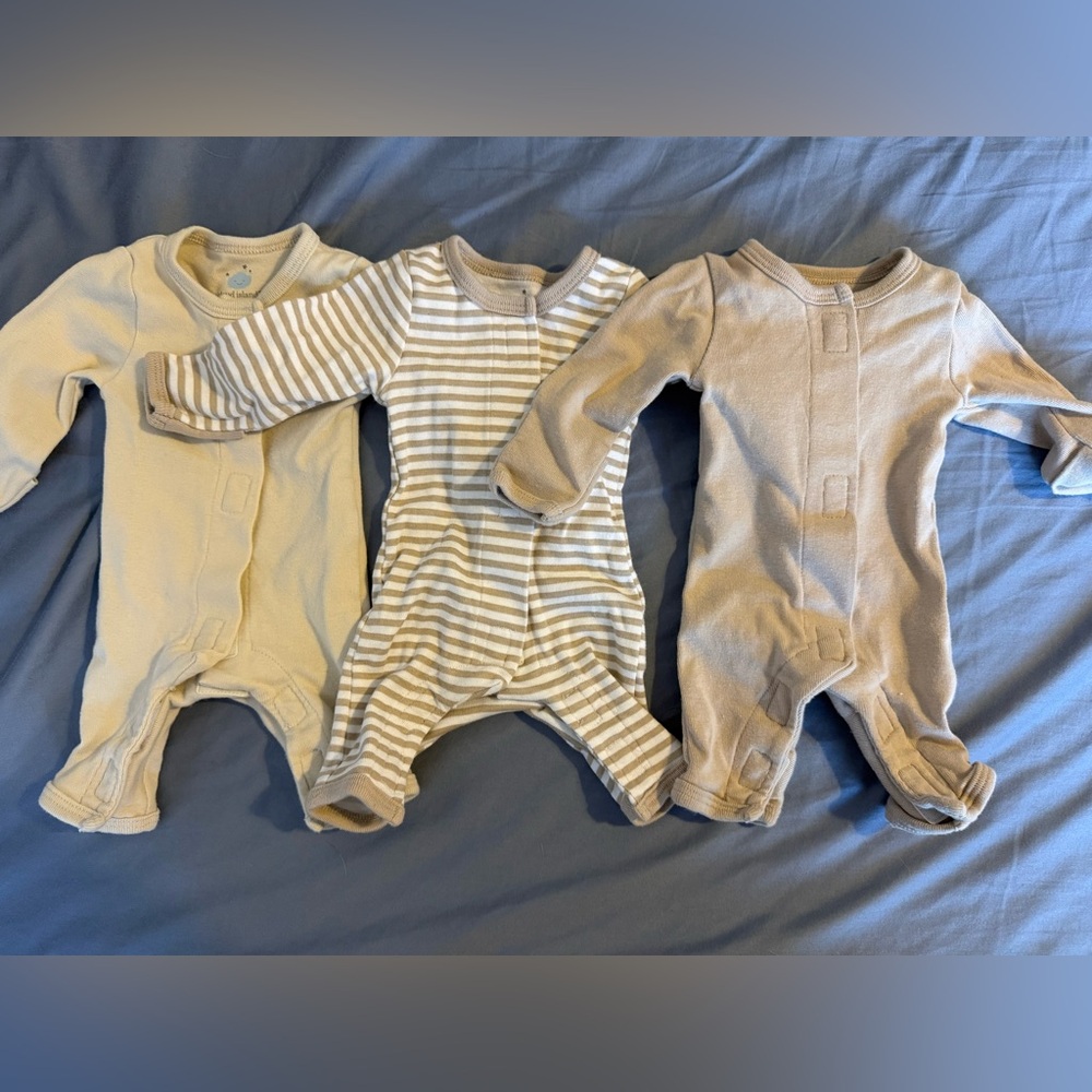Cloud Island Kids One Piece Set - Cream, Gray, Tan
